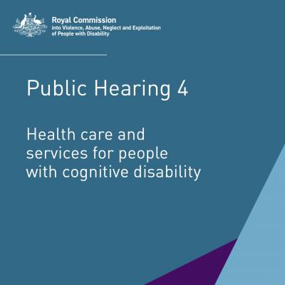 Public hearing 4 - Healthcare for people with cognitive disability