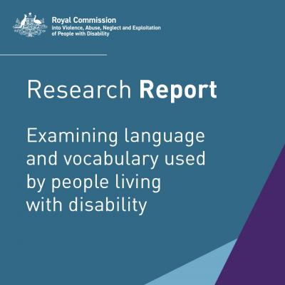 Examining language and vocabulary used by people living with disability