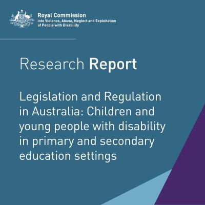 Research report on legislation and regulation of primary and secondary education for students with disability